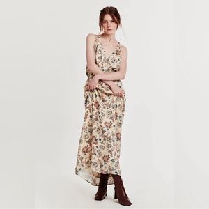 *BNWT* DEAR JOHN DENIM / SARAH WRAP V DRESS NEUTRAL BLOOM